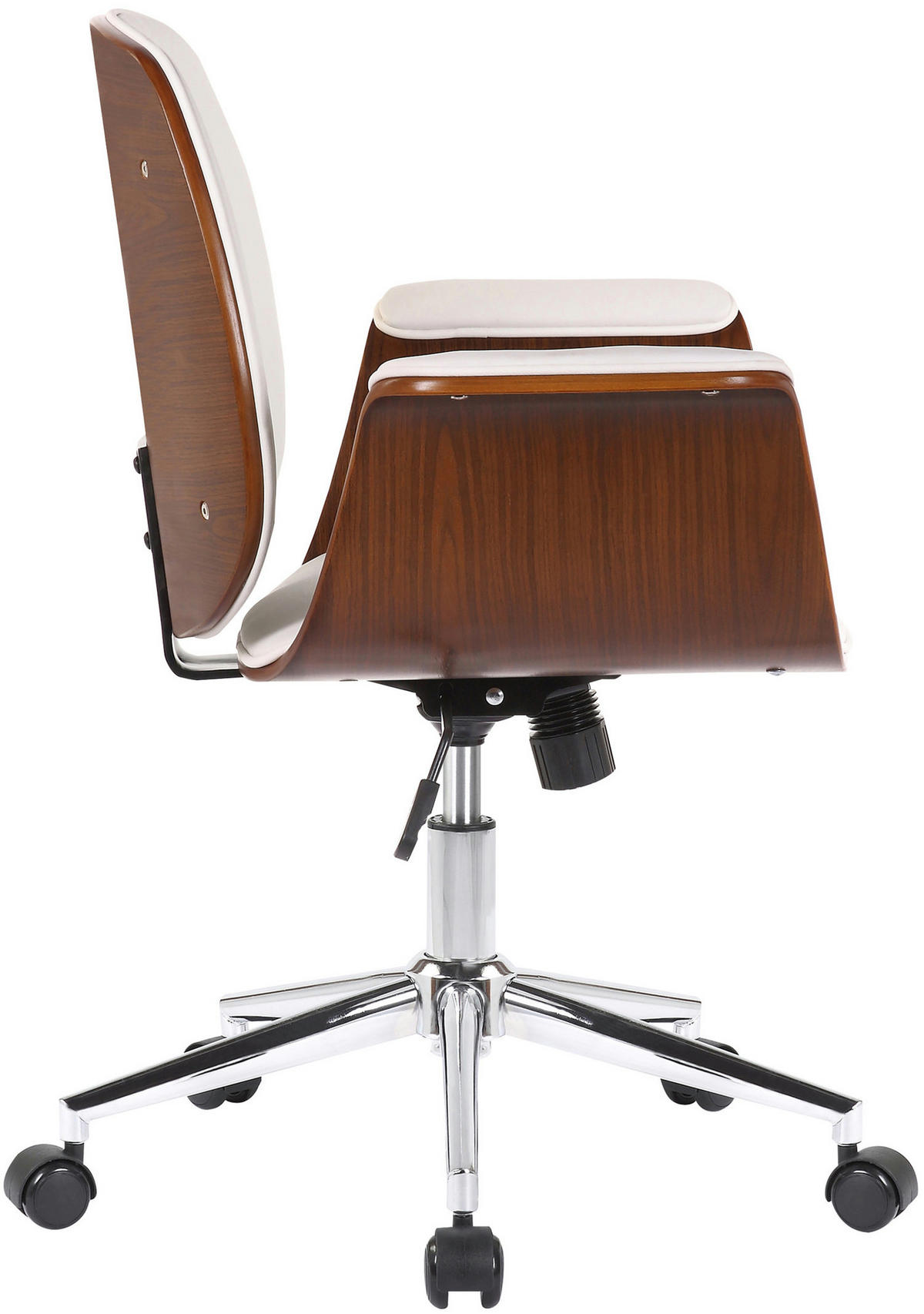 BÜROSTUHL Keegan, Kunstleder Walnuss/Weiß - Weiß, Textil/Metall (69/90/62cm) - TPFLiving