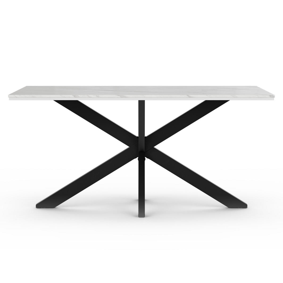 ESSTISCH Weiß Marmoroptik 160x90 cm - Schwarz/Weiß, Holzwerkstoff (160/90/76.5cm) - PROSPERO