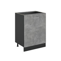 SPODNÍ SKŘÍŇKA KUCHYŇSKÉ LINKY R-Line, Beton/Antracit, 60 cm s 1 dveřmi bez pracovní desky - šedá/antracitová, kompozitní dřevo (60/81.6/46cm) - Vicco