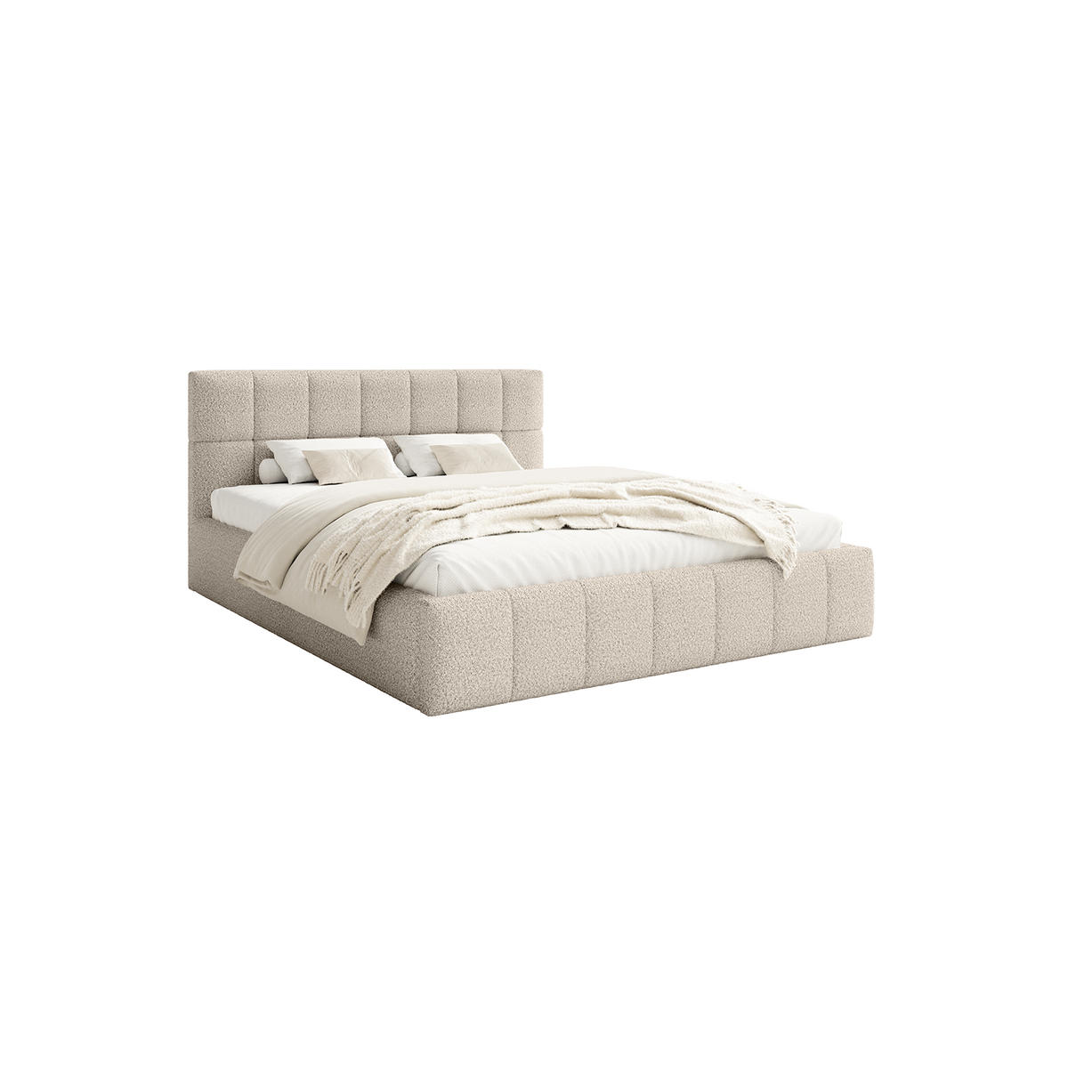 POLSTERBETT Moura 180x200 cm, Cremeweiß - Creme, Textil (180/200cm) - Fedve