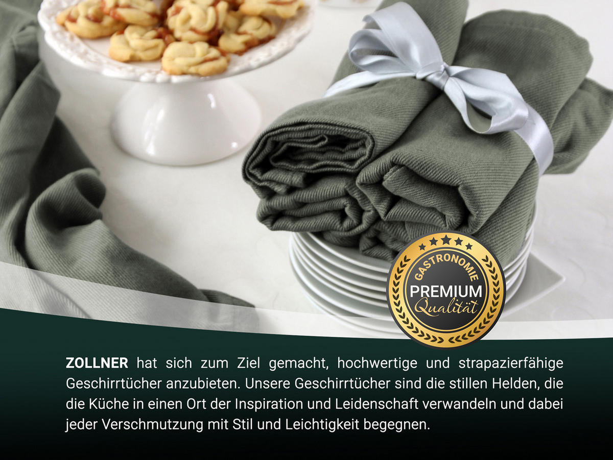 GESCHIRRTÜCHER, 5er-Set, 50x70 cm, 100% Baumwolle, Grau - Anthrazit, Textil (50/70cm) - Zollner