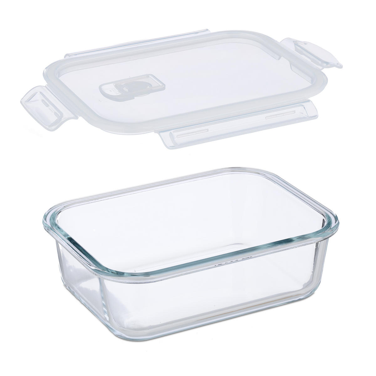 SÚPRAVA sklenených dóz - priehľadné, plast/sklo (20.5/7/16cm) - Relaxdays