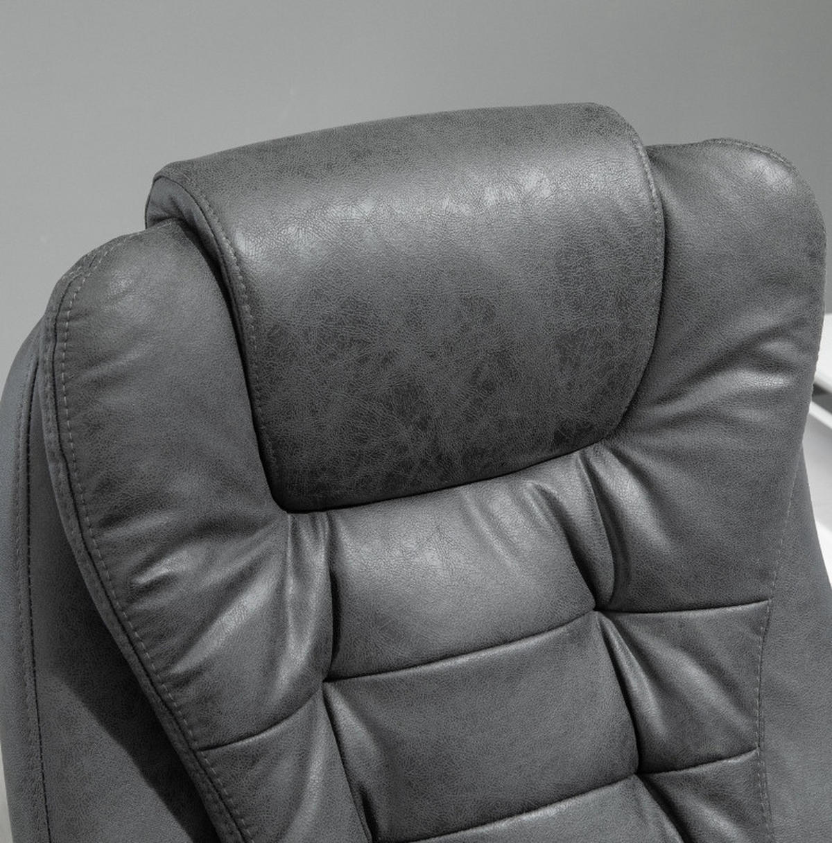 BÜROSTUHL in Dunkelgrau 70x65x119 cm mit Massage- und Heizfunktion sowie Fußstütze - Dunkelgrau, Textil (65/119/70cm) - IVMEU
