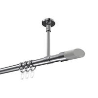 GARDINENSTANGEN-SET Sonette Verano 320 cm (geteilt in 2 x 160 cm), 1-läufig, 20 mm Ø Chrom - Chromfarben/Weiß, Metall (320cm) - INTERDECO