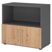AKTENSCHRANK klein mit Flügeltüren 41,7/80/74,8 cm in Graphitfarben/Wildeiche - Wildeiche/Graphitfarben, Holzwerkstoff (80/74.8/41.7cm) - bümö