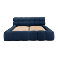 BETT mit Bettkasten - 2 Personen - Stoff - Marineblau - Dunkelblau, Textil (180/200cm) - Vente-Unique