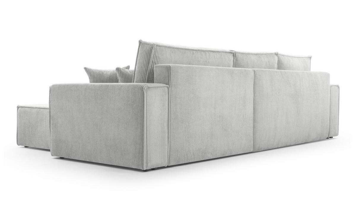 ECKSOFA L Form Cedria Hellgrau 287/145/85 cm mit Schlaffunktion - Hellgrau/Schwarz, Kunststoff/Textil (287/145cm) - AX Living