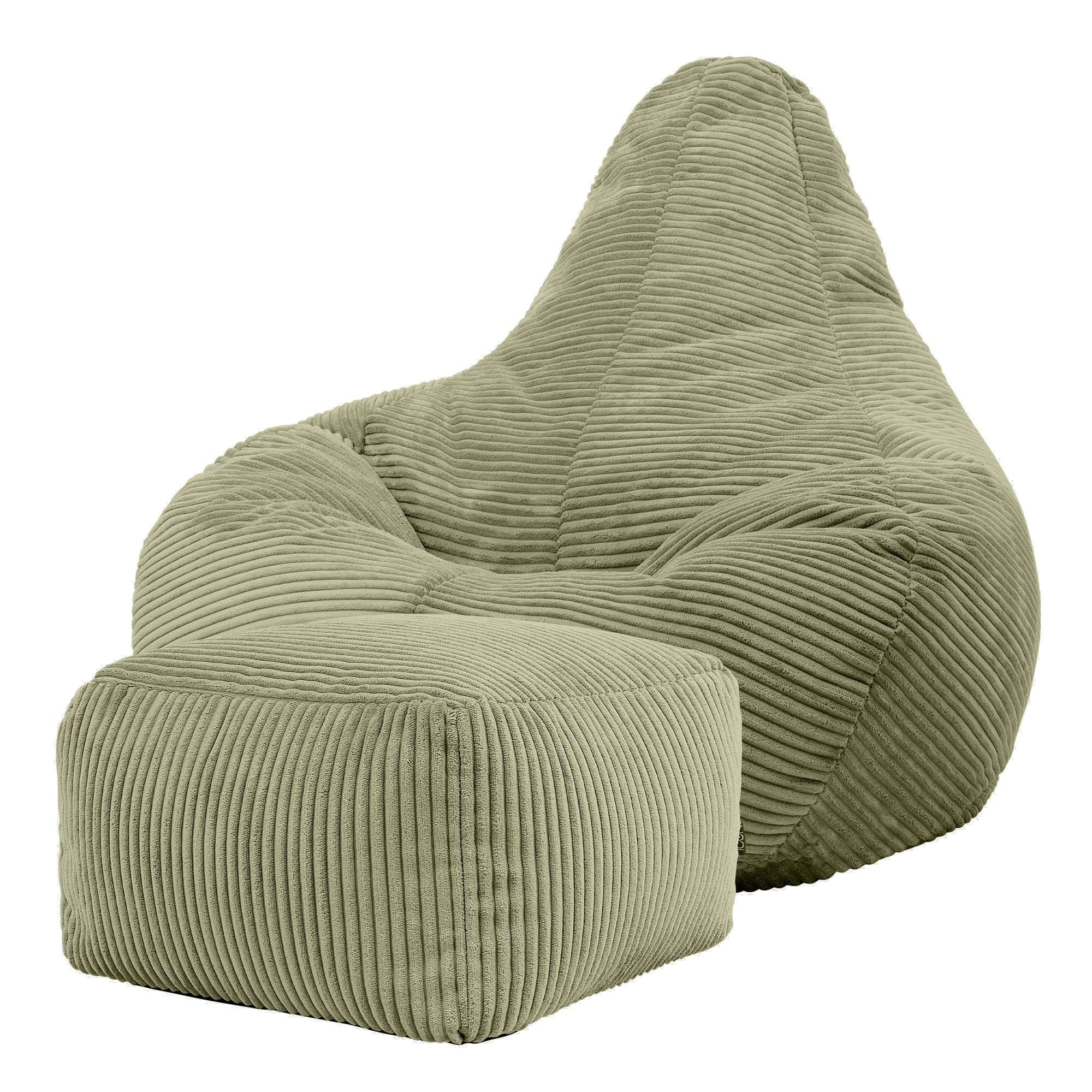 SITZSACK Dalton mit Hocker - Salbeigrün, Textil (90/73/84cm) - icon