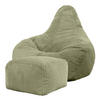 SITZSACK Dalton mit Hocker - Salbeigrün, Textil (90/73/84cm) - icon
