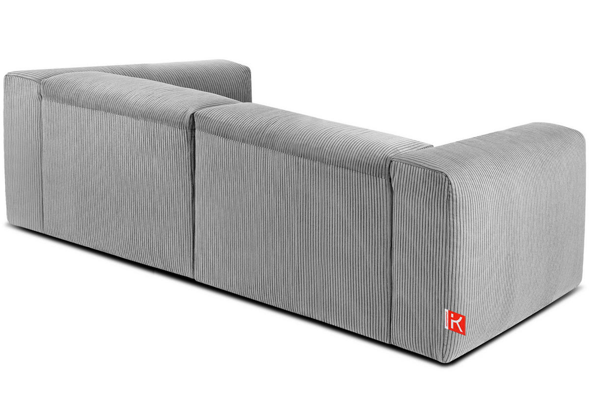 2,5-SITZER-MODULSOFA BUFFO mit extrem weicher und bequemer Sitzfläche, Kordstoff, hellgrau - Hellgrau, Textil (250/73/96cm) - KONSIMO®