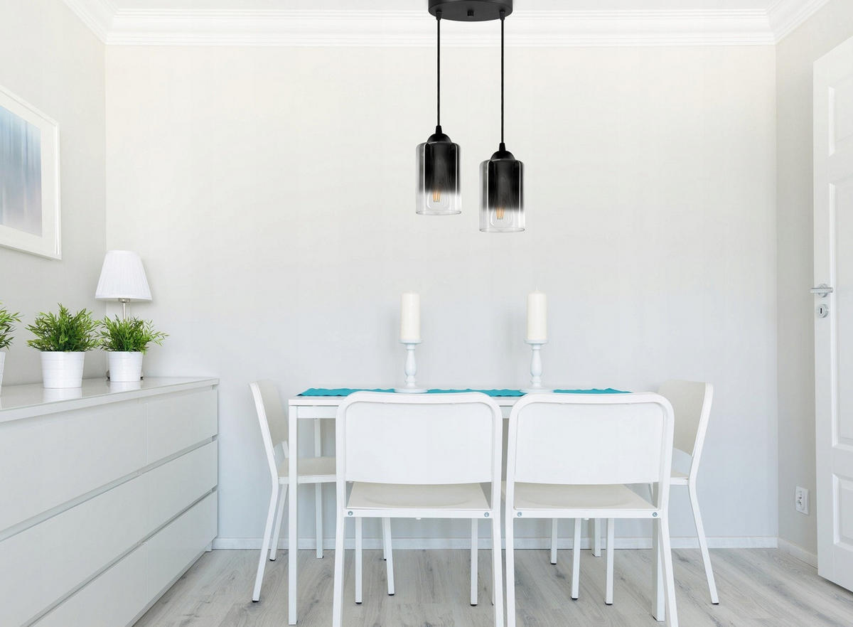 PENDELLEUCHTE GRAF - Transparent/Anthrazit, Glas/Metall (30/30/80cm) - kiki design