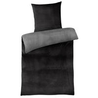 WINTER-BETTWÄSCHE 135x200 Cashmere-Touch Warmer Winter Bettbezug Kuschelig Grau Schwarz - Schwarz, Textil (135/200cm) - Carpe Sonno