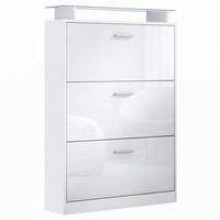 ORMARIĆ za cipele Lavia Bijela mat/Bijela visoki sjaj (89 x 128 x 23 cm) - bijela visoki sjaj, drvni materijal (89/128/23cm) - Vladon