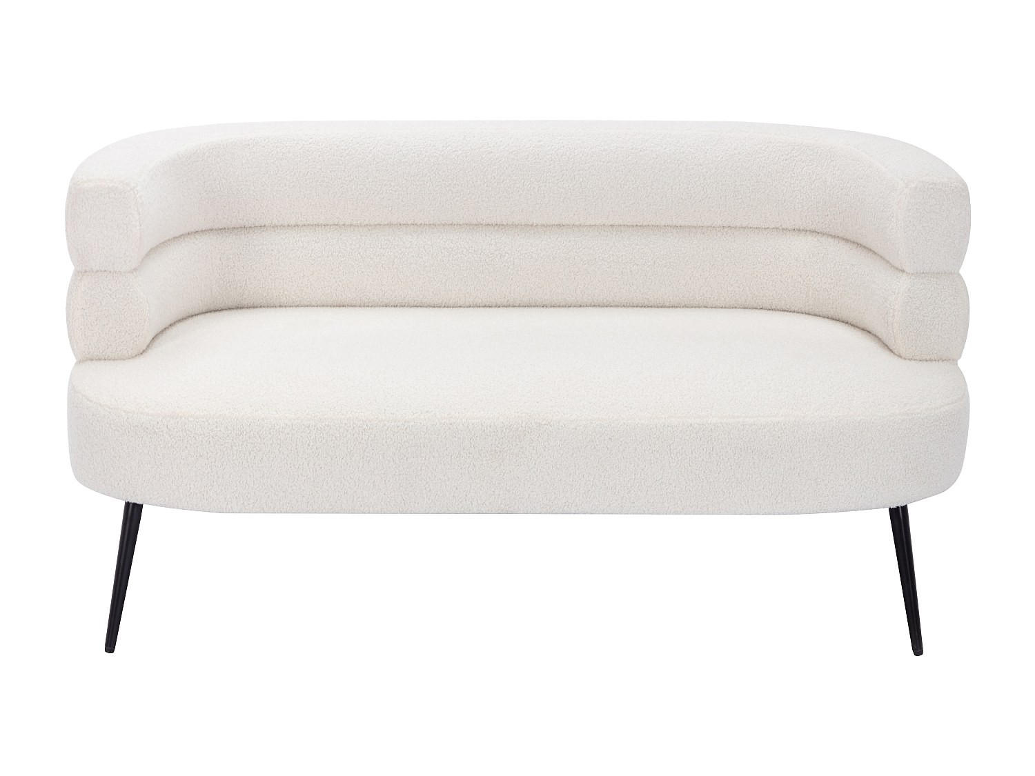 SOFA - 2 Personen - stoff - weiß Camedo - Weiß, Textil/Metall (145/73/74cm) - Vente-Unique