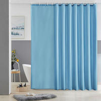 DUSCHVORHANG Hellblau 275 x 180 cm - Hellblau, Textil (275/180cm)