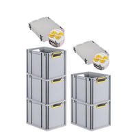 EUROBOX 5x Nextgen Color Mit Auflagedeckel 32x30x40cm Griffe Gelb Offen - Gelb, Kunststoff (30/32/40cm) - PROREGAL