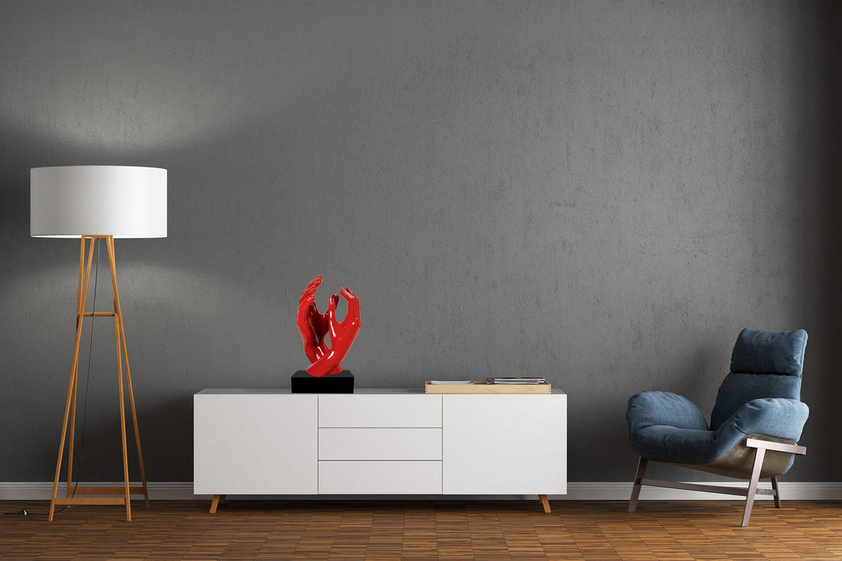 SKULPTUR Rot 21/41 cm - Rot, Stein (4.85/41/21cm) - KUNSTLOFT