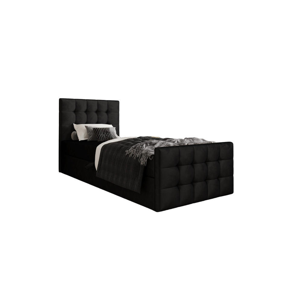 BOXBETT Coria V Schwarz 90x200 cm - Schwarz, Textil (90/200cm) - B&B Home