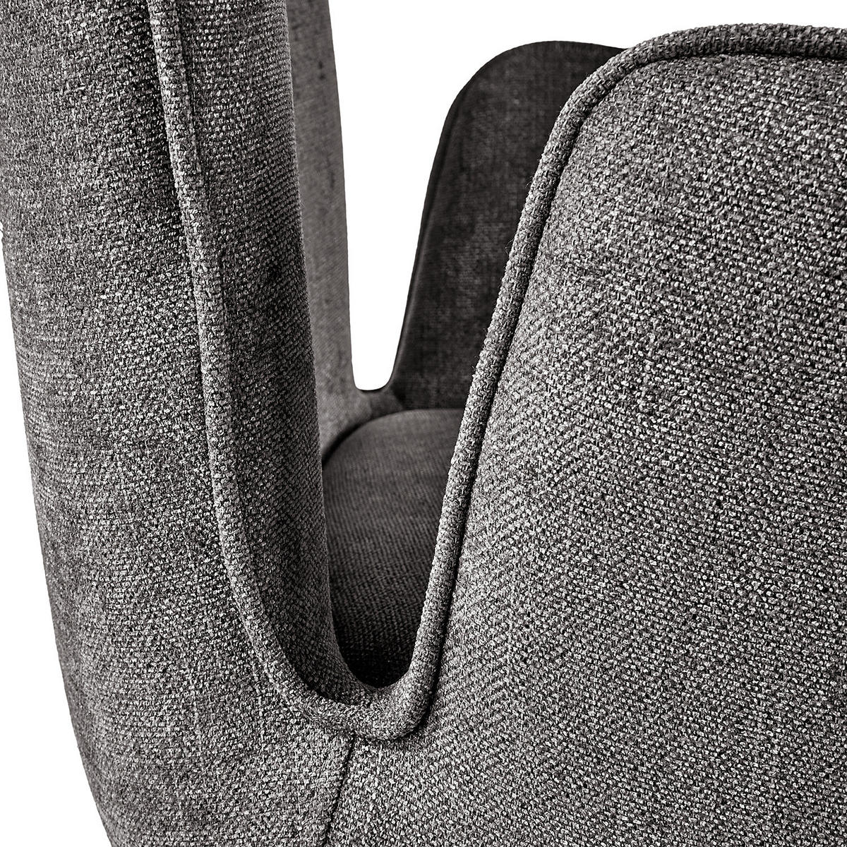 DREHBARER ARMLEHNENSTUHL - Flachgewebe / Eisen - Anthrazit, Textil/Metall (56/94/64cm) - home24