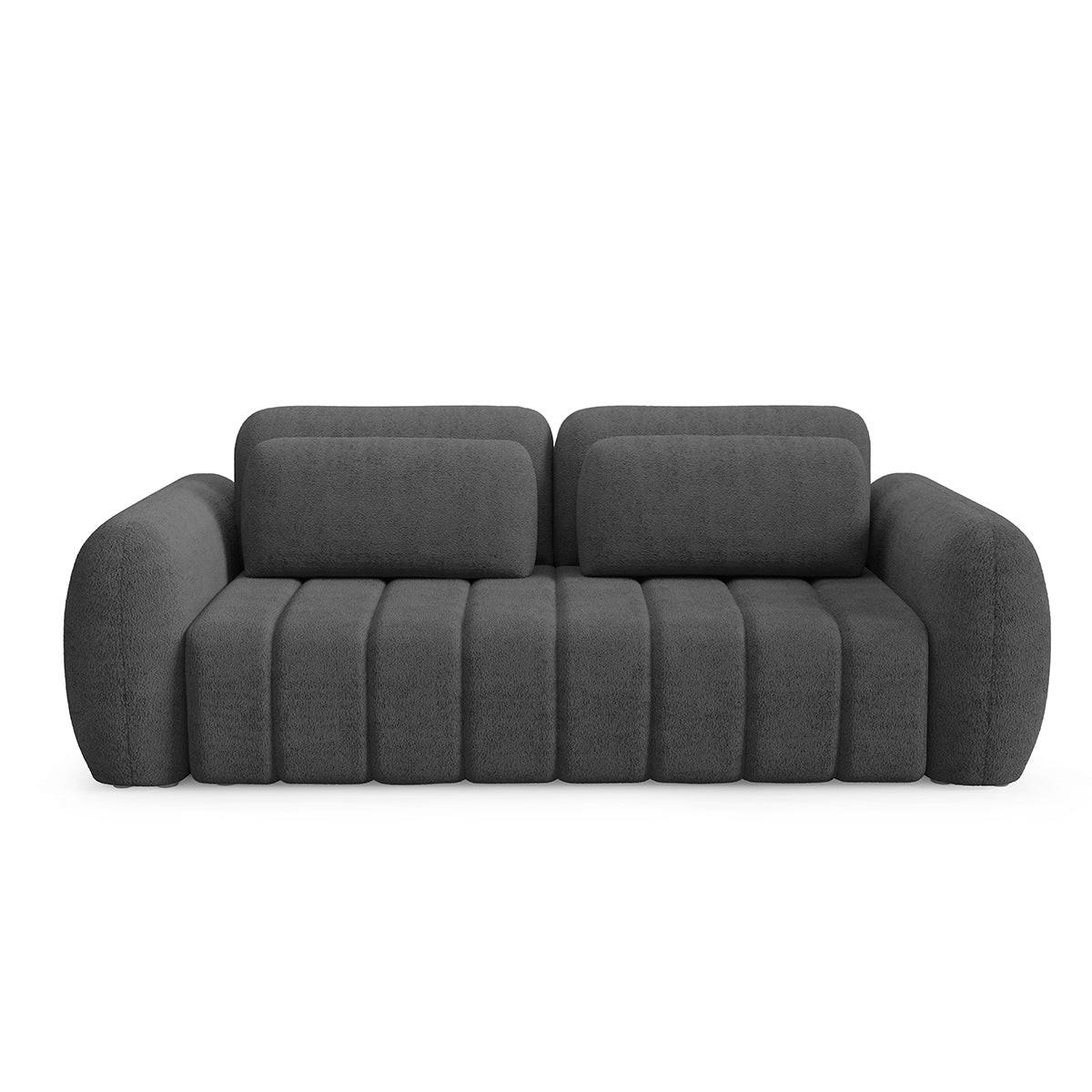 SOFA Cesar 3 Sitzplätze Dunkelgrau - Grau, Holz (266/95/110cm) - Petits-meubles