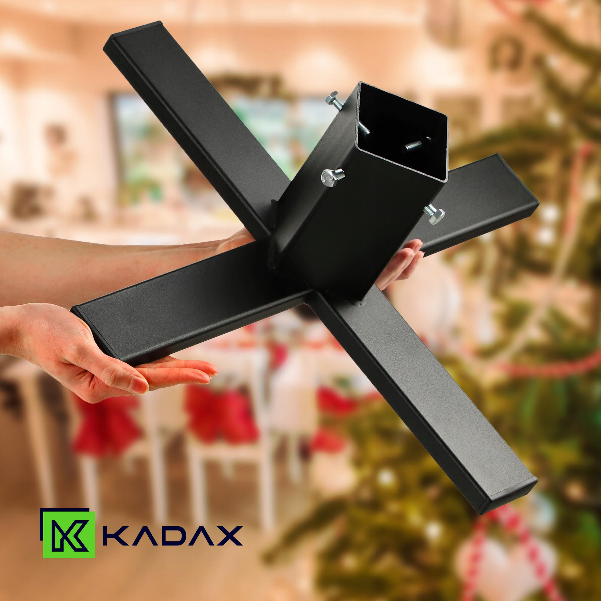 KADAX Weihnachtsbaumständer aus Metall für Weihnachtsbaum, Schwarz, Loft - Schwarz, Metall (27cm) - KADAX