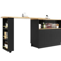 BAROVÁ skrinka 90/45/100 cm MDF čierna, otočná o 360° - čierna, kompozitné drevo (90/45/100cm) - BEAOK
