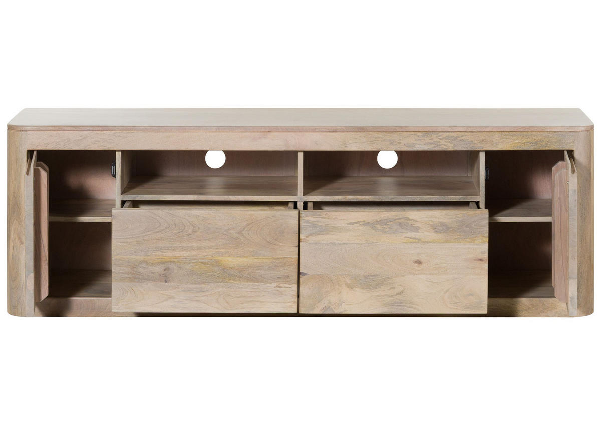 TV-BOARD Mango 178x40x58 weiß lackiert TORONTO #321 - Weiß, Holz (178/58/40cm) - Massivmoebel24