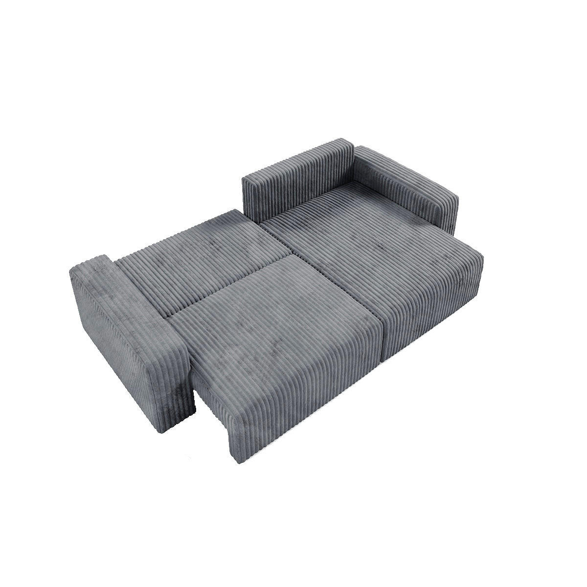 ECKSOFA Angela 3 Sitzplätze Dunkelgrau - Grau, Holz (252/149cm) - Petits-meubles