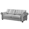 3-SITZER SOFA - Samt - Hellgrau, Textil (250/93/100cm) - home24