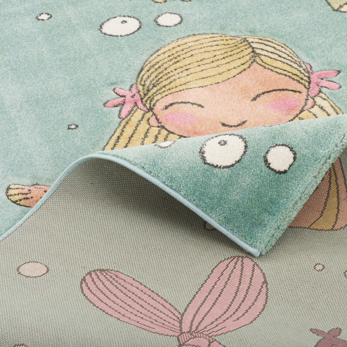 KINDER TEPPICH MAUI KIDS MEERJUNGFRAU PASTELL - Mintgrün, Textil (140/200cm) - Pergamon