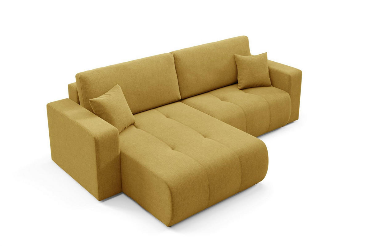 ECKSOFA Augusto - Gelb, Holzwerkstoff/Textil (244/149cm) - Fun Möbel