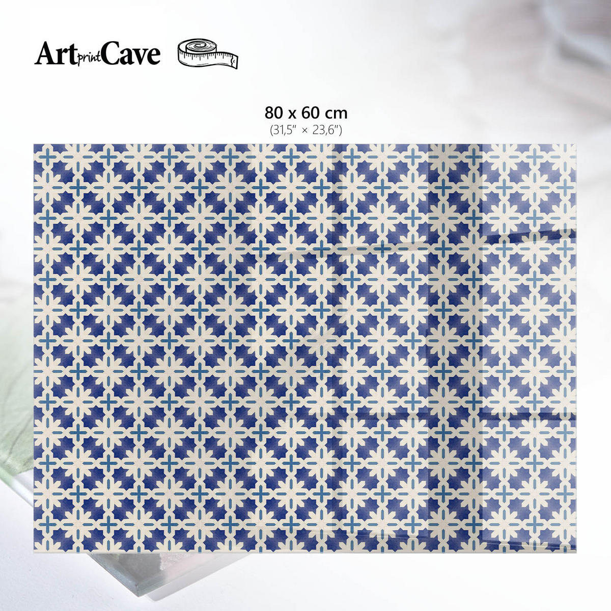 GLASPLATTE 80x60 cm – Geometrische Eleganz - Beige, Glas (0.4/80/60cm) - ArtPrintCave