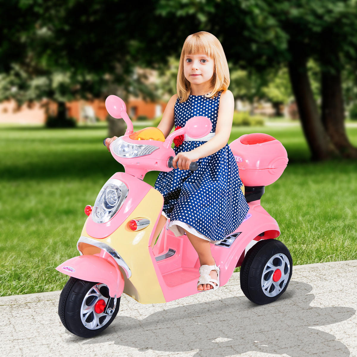 ELEKTRO-KINDERAUTO DE-12980 3 Räder Rosa/Weiß - Pink, Kunststoff (108/51/75cm) - ComfortXL