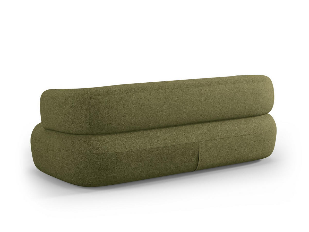 SOFA Jenny aus Boucle grün 3 Sitzplätze - Grün, Textil (90/73/178cm) - Micadoni