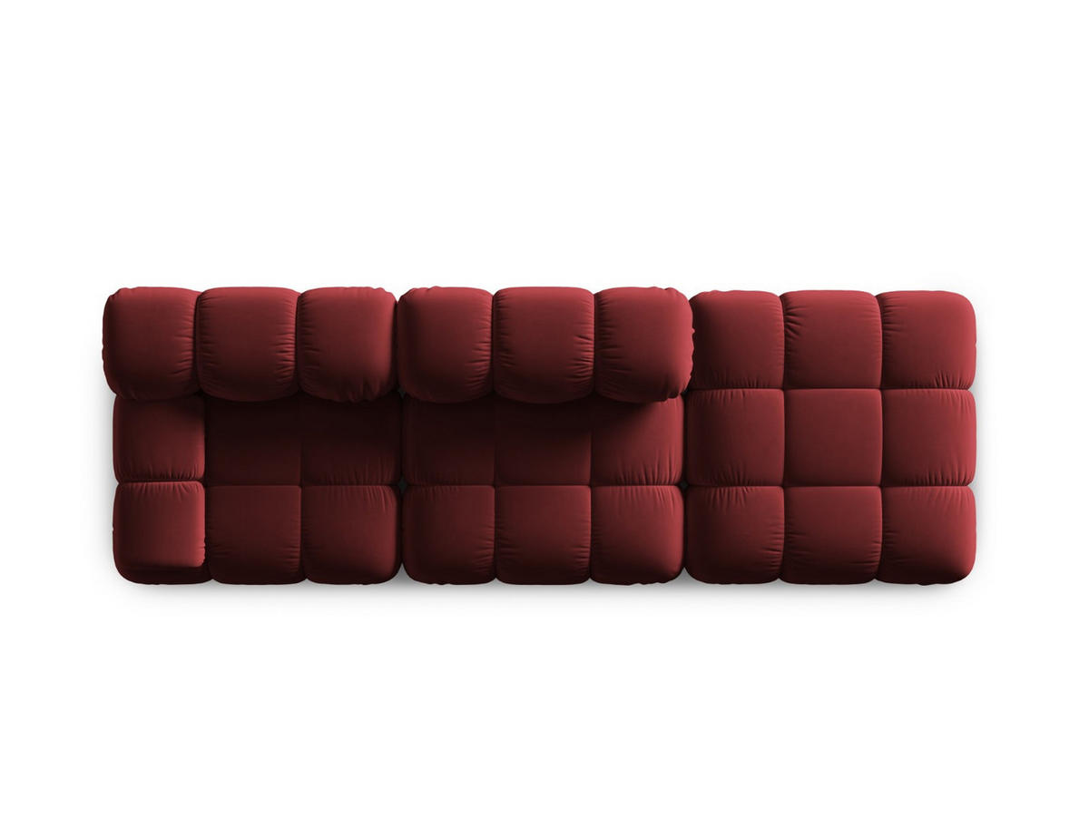MODULARES-SOFA rechts Bellis aus Samt dunkelrot 4 Sitzplätze - Dunkelrot, Textil (94/63/282cm) - Micadoni