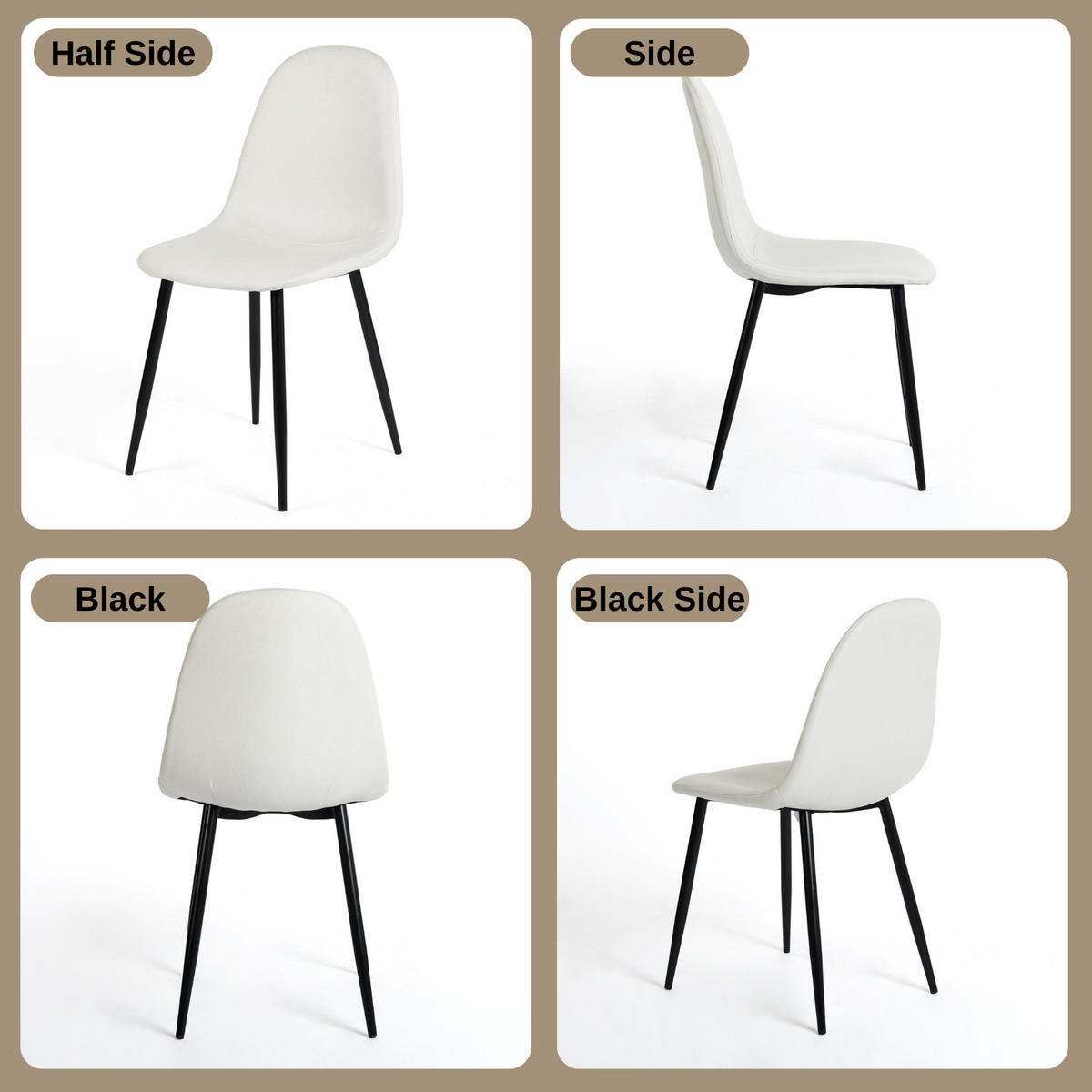 ESSTISCH SET Weiß und gebrochenes Weiß - Beige/Weiß, Holzwerkstoff/Metall (70/75/110cm) - Urban Meuble