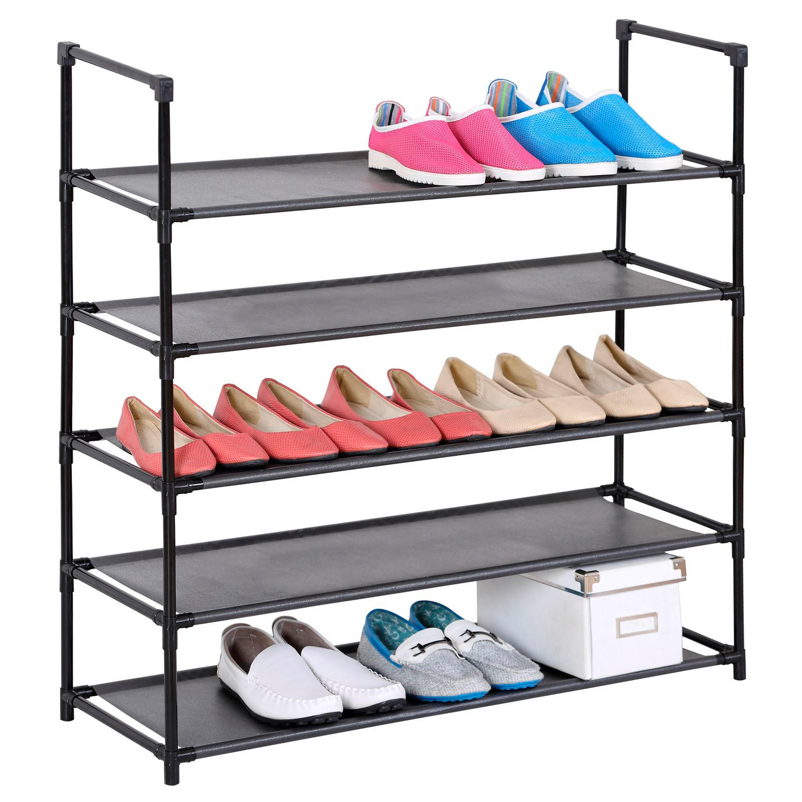 Idimex Schuhregal Schwarz 89x89x29 cm