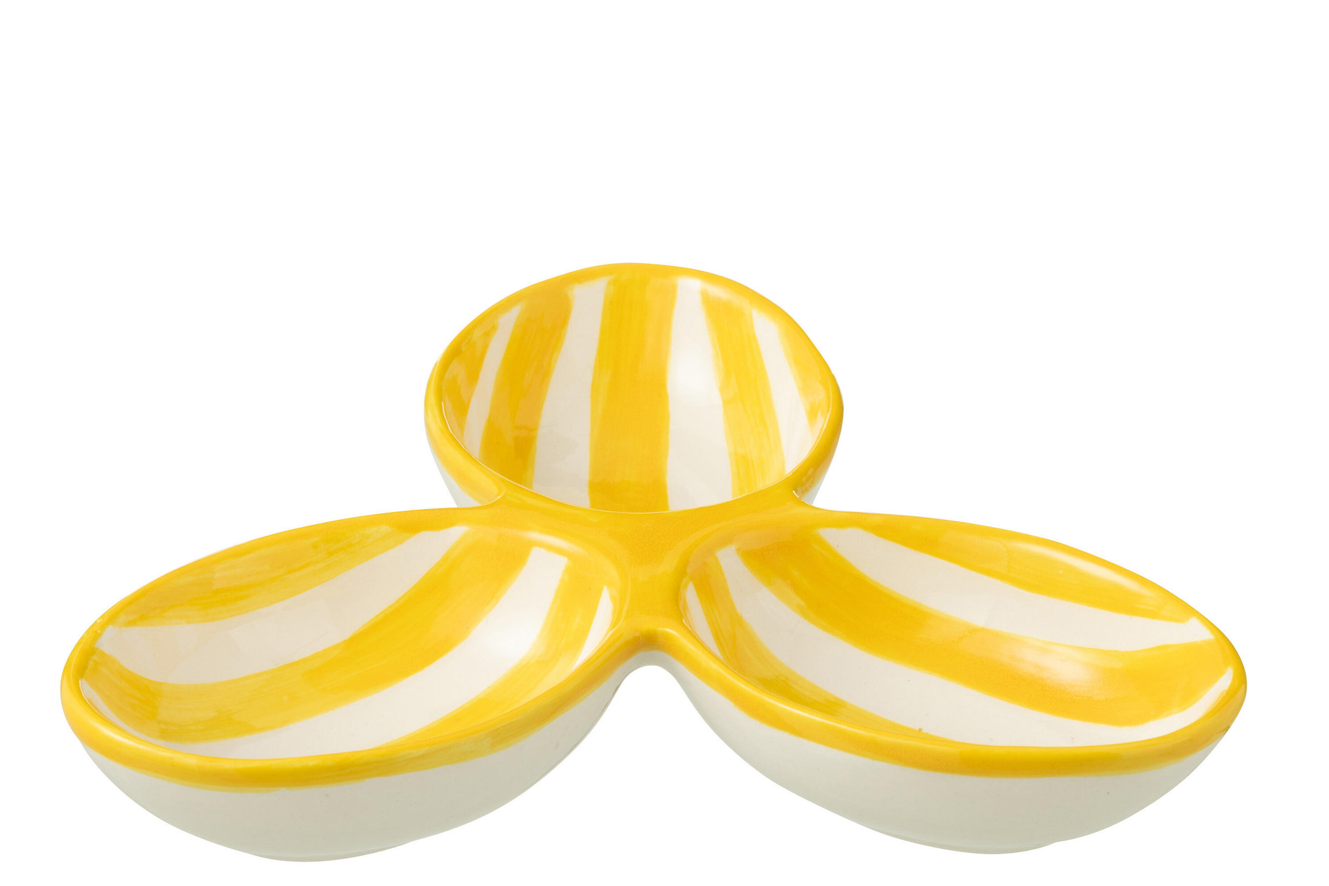 APERO-TELLER GRANADA STRIPES - Töpferei - Gelb - Multicolor, Keramik (24cm) - J-Line