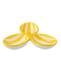 APERO-TELLER GRANADA STRIPES - Töpferei - Gelb - Multicolor, Keramik (24cm) - J-Line