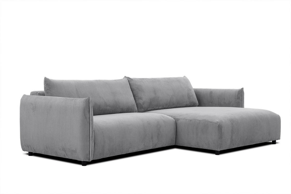 ECKSOFA TAUER 5-Sitzer, hellgrau - Hellgrau/Schwarz, Holzwerkstoff/Kunststoff (292/174cm) - Courtois Laville