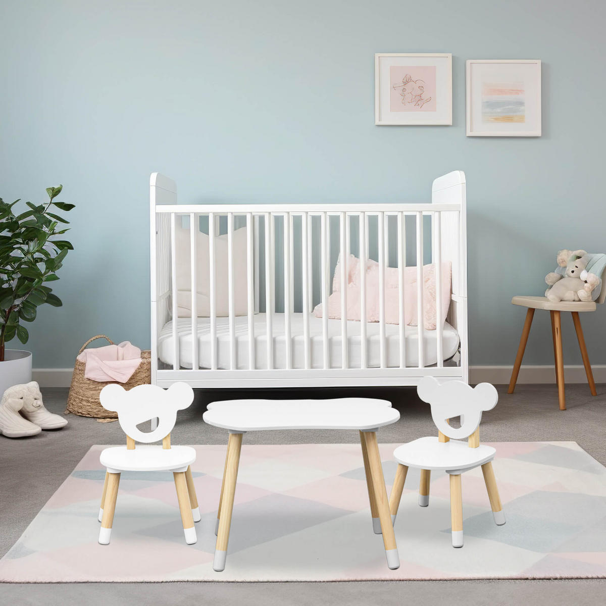 KINDERSITZGRUPPE Weiß 56/60/44 cm - Weiß, Holzwerkstoff (60/44/56cm) - Mobili Rebecca