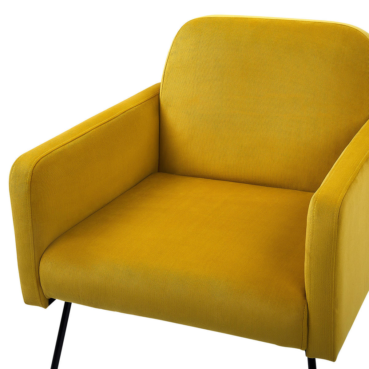 SESSEL Samtstoff Gelb Narken - Gelb, Textil/Metall (72/77/76cm) - Beliani