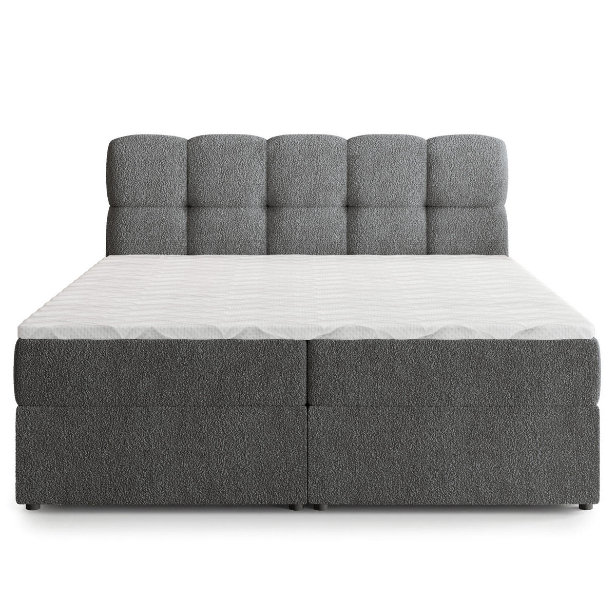 POSTEL Boxspring MERU 160x200 cm Šedá - šedá, kompozitní dřevo/textil (160/200cm) - MASSENO