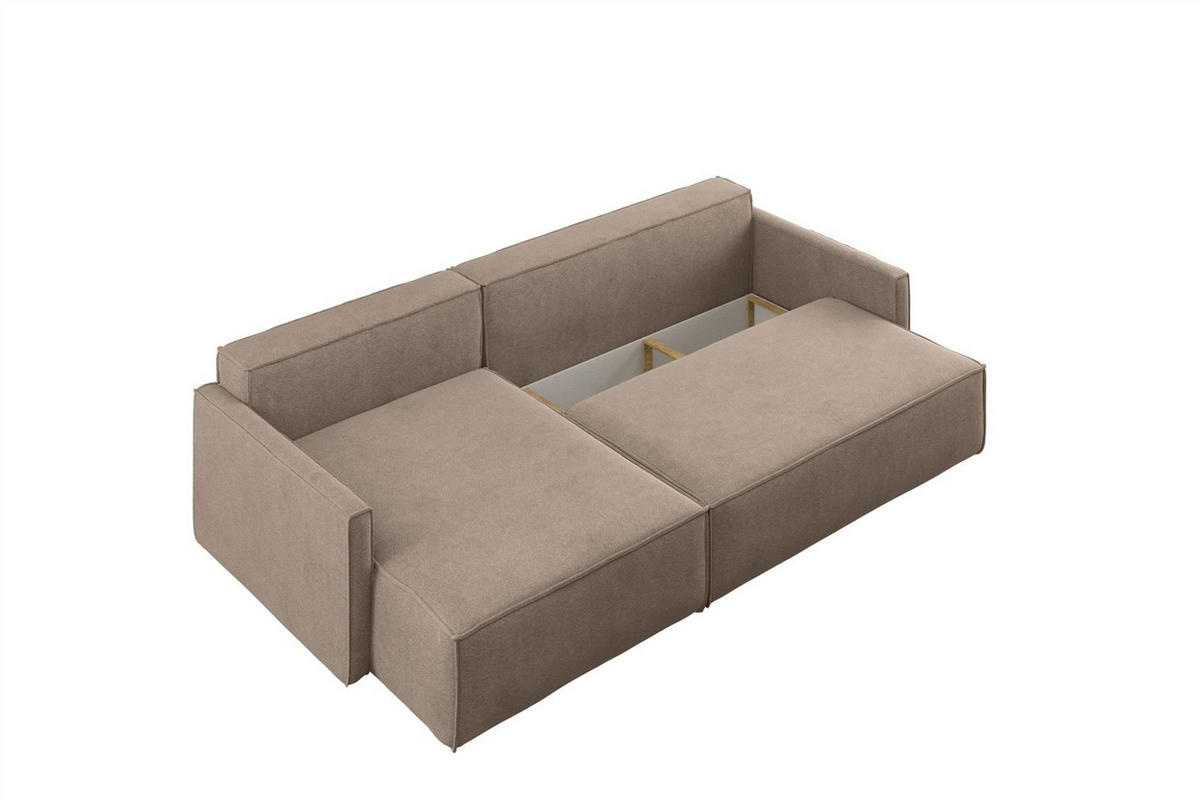 ECKSOFA Louis Salvador - Beige, Holzwerkstoff/Textil (250/142cm) - Fun Möbel