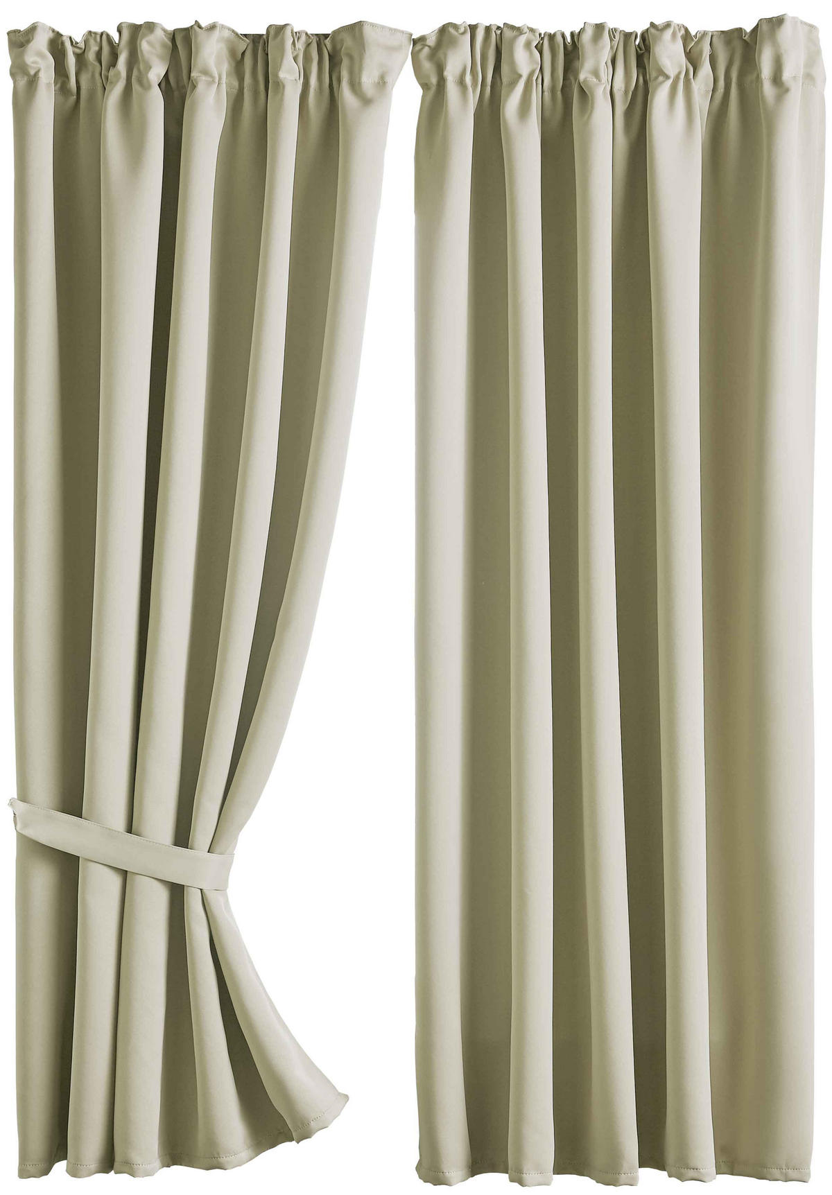 VORHANG 2ER SET NEWYORK HxB 160x140 cm Beige - Beige, Textil (140/160cm) - Gardinenbox