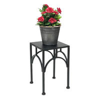 BLUMENHOCKER Metall Schwarz Eckig 28 cm - Schwarz, Metall (18/28/18cm) - DanDiBo