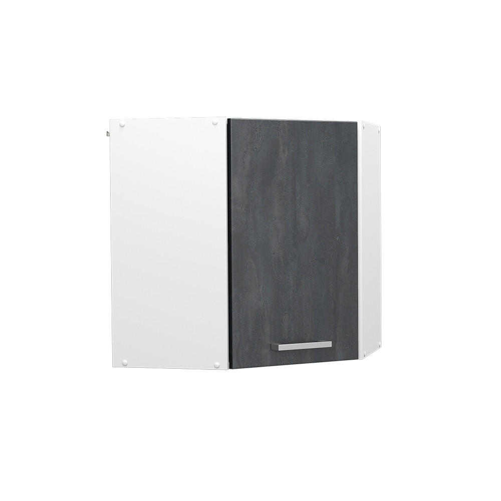 ECKHÄNGESCHRANK R-Line Schwarz Beton 57 cm - Schwarz/Weiß, Holzwerkstoff (57/60/34.1cm) - Vicco