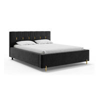 BETT FABIO - Goldfarben/Schwarz, Holzwerkstoff (160/200cm) - Meblini