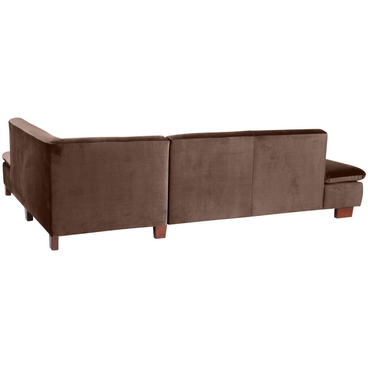 ECKSOFA mit Ottomane rechts Kaye Bezug Samtvelours Buche nussbaum dunkel / braun - Braun, Kunststoff (270/190cm) - 58aufmkessel