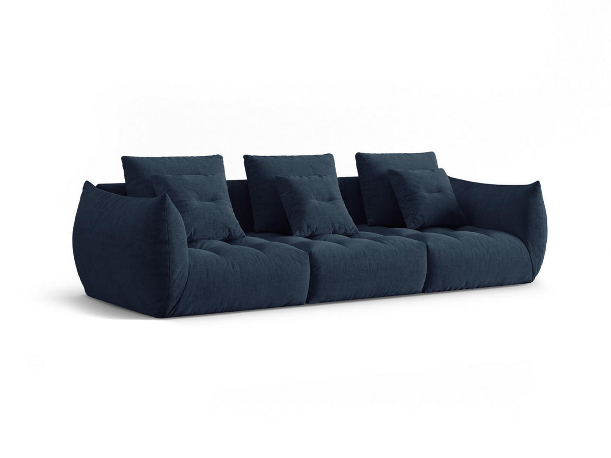 SOFA modular Bloom aus strukturiertem Stoff dunkelblau 4 Sitzplätze - Dunkelblau, Textil (106/95/332cm) - Micadoni